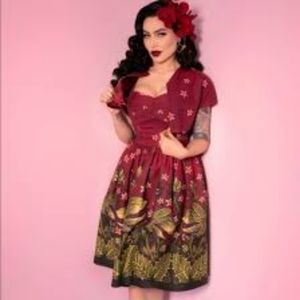 Vixen by Micheline PittTropical Terror Swing Dress in Maneating Monster Print -